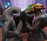 3d_(artwork) alien anal anal_penetration anthro armor balls big_balls big_penis cerberus_the_demogorgon demogorgon digital_media_(artwork) double_anal double_fellatio double_oral double_penetration fellatio gabrielarchgod genitals group halo_(series) headgear helmet hi_res huge_balls huge_penis male male/male microsoft netflix oral penetration penile penis sangheili sex stranger_things xbox_game_studios