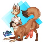 1:1 2_penises animal_genitalia animal_penis ball balls baseball_(ball) baseball_glove big_balls bodily_fluids bottomless canid canid_taur canine canine_genitalia canine_penis canine_taur canis casual_erection clothed clothed_taur clothing digital_media_(artwork) diphallism dixie_seterdahl erection fluffy fox fox_taur fur genital_fluids genitals gynomorph gynomorph_(lore) gynomorph_taur hi_res horizontal_diphallism intersex intersex_taur knot larru-larru left-handed mammal mammal_taur multi_balls multi_genitalia multi_penis open_mouth penis precum smile solo sport taur vein veiny_penis