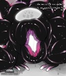 alien ambiguous_gender ambiguous_humanoid black_body bodily_fluids comic drooling english_text female_(lore) hi_res humanoid lips not_furry open_mouth saliva solo text the_wanderer thick_lips thick_thighs ze_blackball.d