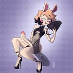 1:1 anthro big_penis blush clothed clothing crossdressing femboy genitals hand_fan hi_res lagomorph leporid male mammal penis rabbit richard_(goofygoobersama) sickbelle solo translucent translucent_clothing