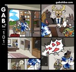 akita aloha_shirt anthro base_two_layout bed black_body black_dot_eyes black_fur black_nose brown_body brown_fur canid canine canis clothed clothing comic deer dialogue digit_ring domestic_dog duo electronics engagement_ring fangs four_frame_grid four_frame_image fur furniture gab_(comic) gabshiba grid_layout happy heart_symbol hotel hotel_room inside jewelry male mammal multicolored_body multicolored_fur pattern_clothing pattern_shirt pattern_topwear pictographics pink_nose pit_bull regular_grid_layout ring romantic romantic_couple ruff_bull shirt spitz suitcase teeth television text topwear two_row_layout two_tone_body two_tone_fur url vacation voff_akita