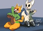 absurd_res aggretsuko ailurid anthro areola areola_slip belly big_breasts black_eyes bottomwear breasts canid canine clothed clothed_anthro clothed_female clothing duo female female_anthro fennec_fox fenneko fox fur furniture hi_res highleg_bikini kneeling legwear lotion lotion_bottle mammal mature_anthro mature_female multicolored_body multicolored_fur nipple_outline on_sofa open_mouth orange_body orange_fur red_panda retsuko sanrio shorts signature skimpy sofa sweater tan_body tan_fur thigh_highs topwear true_fox under_boob wayesh white_body white_fur yawn