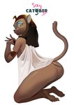 2022 5_toes anthro armlet barefoot biped bottomless breasts brown_body brown_hair brown_theme butt catober catober_2022 clasped_hands clothed clothing curvy_anthro curvy_female curvy_figure cute_fangs digital_media_(artwork) digital_painting_(artwork) disney disney's_aladdin egyptian egyptian_clothing egyptian_headdress eyeshadow fangs feet felid feline feliscede female full-length_portrait gesture green_eyes hair hourglass_figure hourglass_figured_anthro hourglass_figured_female humanoid_feet interlocked_fingers kneeling long_hair long_tail looking_at_viewer looking_back looking_back_at_viewer makeup mammal mirage_(disney) pinup plantigrade portrait pose rear_view side_boob side_view smile smiling_at_viewer smug soles solo tail tail_tuft teeth thick_thighs thin_tail toes translucent translucent_clothing tuft wide_hipped_anthro wide_hipped_female wide_hips