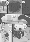 2020 ambiguous_gender anthro big_breasts breasts clothed clothing comic dialogue digital_media_(artwork) dipstick_ears disney duo ear_markings english_text female freckles_(artist) greyscale huge_breasts judy_hopps lagomorph leporid mammal monochrome multicolored_ears open_mouth rabbit reptile scalie snake speech_bubble text zootopia