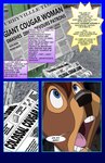 absurd_res anthro black_nose blue_eyes brown_body brown_hair comic crissi_(silkysworld) deer dialogue english_text hair hi_res imminent_death looking_up male mammal newspaper open_mouth silkysworld solo text