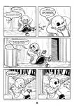 2016 animated_skeleton bone c-puff clothed clothing comic english_text hi_res humanoid male monochrome not_furry sans_(undertale) skeleton speech_bubble text undead undertale undertale_(series) url