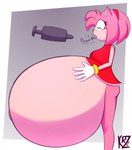 2020 air_inflation air_pump amy_rose belly belly_inflation big_belly burping cel_shading clothing dress eulipotyphlan female gloves handwear hedgehog hi_res holding_belly huge_belly hyper hyper_belly inflation inflation_fetish mammal navel outie_navel panties pink_body red_clothing sega shaded smotrilla solo sonic_the_hedgehog_(series) underwear white_clothing