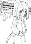 absurd_res bringeall clothing female group hi_res humanoid mammal monochrome murid murine pregnant rat rodent school_uniform uniform