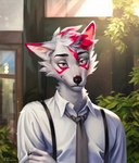 Rating: s
ID: 2845546
Date: 2021-07-24 18:45:26 -0400
Status: active
Score: 44
2021 anthro black_claws black_nose canid canine canis claws clothed clothing countershade_fur countershade_neck countershading detailed_background digital_media_(artwork) digital_painting_(artwork) eruca eyebrows facial_markings finger_claws fur glistening glistening_nose hair half-length_portrait head_markings hi_res inner_ear_fluff light light_beam looking_at_viewer male mammal markings multicolored_body multicolored_fur multicolored_hair necktie outside painting_(artwork) pink_body pink_eyes pink_fur pink_hair pink_markings plant portrait pupils red_eyes red_hair signature slit_pupils smile smirk solo subsurface_scattering sunbeam sunlight topwear tuft white_body white_clothing white_fur white_hair white_inner_ear_fluff white_topwear wolf post #2845546