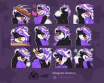 5:4 angry anthro bodily_fluids butt collar crying female hi_res highlights_(coloring) horn hyena laugh leash leashed_collar mammal markings moon naoto solo sticker sticker_pack tears telegram_sticker tired tongue tongue_out