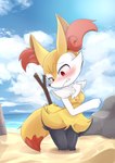 absurd_res anthro aroused blush bodily_fluids braixen breasts clyndemoon dripping_pussy female generation_6_pokemon genital_fluids genitals hi_res nintendo nipples outside pokemon pokemon_(species) pussy quicksand small_breasts solo stick tears vaginal_fluids