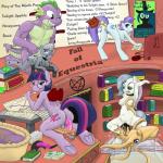 1:1 2013 aged_up anal anal_penetration anthro anthro_on_feral anthrofied bestiality book breasts cephalopod coleoid cutie_mark decapodiform digital_media_(artwork) dildo dildo_sitting dragon earth_pony english_text equid equine eyewear fall_of_equestria female feral finger_fetish finger_in_mouth finger_play fingers friendship_is_magic fur genitals glasses group hair hasbro hi_res hooves horn horse inside interspecies inverted_pentacle jewelry looking_at_viewer loose_feather male male/female mammal mantle_(mollusk) marine mollusk multicolored_hair my_little_pony mythological_creature mythological_equine mythological_scalie mythology necklace nipples occult_symbol penetration pentacle pentagram pocketed_wings pony princess_celestia_(mlp) purple_body purple_fur purple_hair pussy quill roxie_(mlp) scalie sex sex_toy silver_spoon_(mlp) siphon_(anatomy) smudge_proof spike_(mlp) symbol tail tentacles text twilight_sparkle_(mlp) two_tone_hair underhoof unicorn vaginal