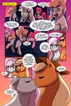 absurd_res applejack_(mlp) azulejo big_butt blonde_hair butt clothing coloratura_(mlp) comic cowboy_hat detailed_background dialogue equid equine eyewear female female/female feral friendship_is_magic genitals glasses hair hasbro hat headgear headwear hi_res kissing mammal my_little_pony pinkie_pie_(mlp) pussy svengallop_(mlp)