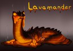 ambiguous_gender amphibian colored_sketch feral glowing glowing_body lava mystery_(artist) mythological_creature mythology salamander sketch solo watermark