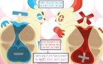 4th_wallbreak absurd_res against_surface anthro ass_on_glass ball_squish balls big_balls big_butt breaking_the_fourth_wall butt butt_press comic dialogue duo english_text generation_3_pokemon genitals glass hi_res jaylus_t_meowstic looking_at_viewer looking_back male minun nintendo on_glass plusle pokemon pokemon_(species) presenting screen squish talking_to_viewer teasing text tongue tongue_out