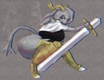 Rating: q
ID: 5641120
Date: 2025-06-14 06:21:16 -0400
Status: pending
Score: 10
2025 absurd_res accessory anthro armor big_breasts big_butt black_clothing black_legwear blue_eyes bovid breasts butt capelet caprine chromatic_aberration clothing collared_shirt digital_drawing_(artwork) digital_media_(artwork) domestic_cat dress_shirt fakesigss felid feline felis female fur goat greaves grey_body grey_fur hair_accessory hi_res holding_melee_weapon holding_object holding_weapon hooves horn huge_butt huge_thighs lagomorph legwear leporid looking_away mammal melee_weapon pose pseudoregalia rabbit shaded shirt side_view signature sketch solo sybil_(pseudoregalia) thick_thighs topwear weapon white_clothing post #5641120