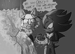 2024 anthro baby bat breasts clothed clothing emthimofnight english_text eulipotyphlan female gloves group handwear hedgehog hi_res male mammal monochrome rouge_the_bat sega shadow_the_hedgehog sonic_the_hedgehog_(series) text trio young