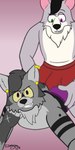 1:2 absurd_res anthro biped bulge canid canine canis clothing darkyapper detailed_bulge digital_media_(artwork) duo fox foxstep fur genital_outline grey_body grey_fox grey_fur heterochromia hi_res male male/male male_anthro mammal penis_outline piercing purple_clothing purple_eyes purple_underwear red_clothing red_underwear romantic romantic_couple selfie sex simple_background underwear urocyon wolf yeik_ancient