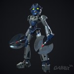 1:1 3d_(artwork) armor axe better_version_at_paywall biomechanical bionicle blender_(artwork) blue_body digital_media_(artwork) female gabby94 gali glowing glowing_eyes gradient_background green_eyes grey_body hi_res humanoid lego looking_at_viewer machine mask not_furry robot robot_humanoid simple_background solo toa