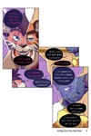 2:3 bastriw blue_eyes clothing comic dialogue domestic_cat english_text eye_scar facial_scar felid feline felis flashback hairless hairless_cat hi_res male mammal martin_(bastriw) pantherine pato_(bastriw) purple_eyes scar sphynx_(cat) text tiger url