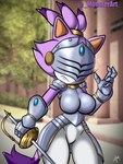 2024 3:4 absurd_res anthro armor blaze_the_cat boob_armor bottomwear breastplate breasts clothing collarbone domestic_cat eyelashes felid feline felis female fur gauntlets gloves handwear headgear helmet hi_res mammal melee_weapon monsterart pants purple_body purple_fur sega shoulder_guards sir_percival_(sonic_and_the_black_knight) solo sonic_and_the_black_knight sonic_storybook_series sonic_the_hedgehog_(series) sword tail weapon white_body white_fur