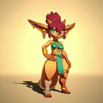 1:1 3d_(artwork) 3d_animation animated big_butt biped butt cel_shading clothed clothing digital_media_(artwork) ear_piercing feet female fingers full-length_portrait goblin goblin_female gold_(metal) hair hi_res horn humanoid jewelry no_sound not_furry palurdas_arts piercing portrait red_hair ring ring_piercing shaded shadow short_playtime short_stack solo standing stylized tail thick_thighs three-quarter_view toes webm