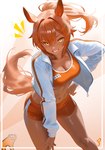 Rating: s
ID: 5588993
Date: 2025-05-21 18:08:45 -0400
Status: active
Score: 23
accessory animal_humanoid bottomwear bra breasts cleavage clothed clothing digital_drawing_(artwork) digital_media_(artwork) equid equid_humanoid equine equine_humanoid female grinning_at_viewer hair hair_accessory hair_between_eyes hand_on_hip hi_res horse_ears horse_humanoid horse_race_tests horse_tail hotpants humanoid jacket jovial_merryment long_hair long_sleeves looking_at_viewer mammal mammal_humanoid medium_breasts midriff open_clothing open_jacket open_topwear orange_bottomwear orange_bra orange_clothing orange_hair orange_shorts orange_sports_bra orange_topwear orange_underwear ponytail pracuneth shorts smile smiling_at_viewer solo sports_bra tan_body tan_skin tied_hair topwear underwear watermark white_clothing white_jacket white_topwear yellow_eyes post #5588993
