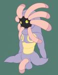 anthro anthrofied balls biped clothing echinoderm flaccid fossil_pokemon generation_3_pokemon genitals hi_res hoodie lileep looking_at_viewer male marine nintendo nude penis pokemon pokemon_(species) pokemorph posexe presenting purple_body purple_skin simple_background sitting solo spread_legs spreading tentacles topwear yellow_eyes