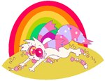 ambiguous_gender conditional_dnp feral fur grass hi_res labbit_(artist) mammal plant psychedelic rainbow solo sparklefur unknown_species white_body white_fur