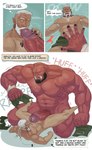 abs absurd_res biceps bodily_fluids devince2911 dungeons_and_dragons duo elf english_text fangs genital_fluids genitals hasbro hi_res humanoid humanoid_pointy_ears magic_user male male/male muscular muscular_humanoid muscular_male orc pecs penis pointy_ears precum profanity red_body red_skin size_difference teeth text vein veiny_penis wizards_of_the_coast