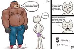 3:2 alanottaviano anthro barazoku bear belly black_clothing black_gloves black_handwear brown_bear brown_body brown_fur bulge clothing english_text fur gloves grizzly_bear handwear hi_res male mammal musclegut muscular muscular_male overweight overweight_male plumber solo text ursine