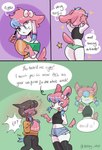 anthro blush bullying clothed clothing comic comic_panel crossdressing deino dialogue duo eeveelution english_text evolution generation_5_pokemon generation_6_pokemon hi_res horny_imp humor male male/male nintendo pokemon pokemon_(species) purple_(horny_imp) speech_bubble sylveon symon_(horny_imp) text trans_(lore)