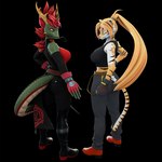 1:1 2024 3d_(artwork) 5_fingers anthro black_stripes blender_(artwork) bottomwear bras_(petruz) breasts butt claws clothed clothed_anthro clothed_female clothing digital_media_(artwork) dragon duo eastern_dragon felid female finger_claws fingerless_gloves fingers footwear fur gloves green_body green_scales hair handwear hi_res horn humanoid_hands jun_(petruz) looking_at_viewer looking_back looking_back_at_viewer mammal multicolored_body multicolored_fur mythological_creature mythological_scalie mythology orange_body orange_fur orange_hair pantherine pants petruz petruz_(copyright) ponytail red_hair scales scalie shirt shoes striped_body striped_fur stripes tail tank_top tiger topwear two_tone_body two_tone_fur white_body white_fur