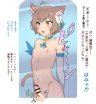 absurd_res animal_humanoid areola atutu66 balls brown_eyes brown_hair cat_humanoid censored censored_genitalia censored_penis erection eyebrow_through_hair eyebrows felid felid_humanoid feline feline_humanoid femboy ferris_argyle genitals glans hair hi_res humanoid humanoid_genitalia humanoid_penis japanese_text male mammal mammal_humanoid navel nipples penis re:zero solo tail tailed_humanoid text translated translucent translucent_hair