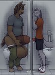 absurd_res anthro balls bathroom big_balls big_penis bodily_fluids bottomwear bottomwear_down clothed clothing cum domestic_cat duo equid equine felid feline felis genital_fluids genitals glory_hole gmad hi_res horse huge_balls huge_penis humanoid_genitalia humanoid_penis hyper hyper_balls hyper_chode hyper_genitalia hyper_penis male male/male mammal pants pants_down partially_clothed penetration penile penile_penetration penis penis_in_penis thick_penis urethral urethral_glory_hole urethral_penetration