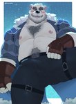 Rating: e
ID: 5392733
Date: 2025-02-23 13:29:36 -0500
Status: active
Score: 44
abs anothereidos_of_dragon_vein_r anthro bear beard belt blush body_hair bottomwear bulge chest_hair clothed clothing detailed_bulge eye_scar facial_hair facial_scar fingerless_gloves fur genital_outline gloves handwear happy_trail hi_res jacket kiba24 low-angle_view male mammal manly mature_male muscular muscular_male nipples open_clothing open_jacket open_topwear pants pecs penis_outline polar_bear scar sigvaldi_(anothereidos_r) solo thigh_strap topwear ursine white_body white_fur post #5392733