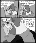 2023 absurd_res anthro axismarcy bear blush clothing comic dialogue duo eyewear glasses hi_res hug licking male mammal monochrome padre_(unicorn_wars) sargento_caricias shirt spanish_text text tongue tongue_out topwear translation_check translation_request unicorn_wars