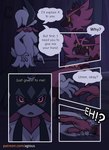 2023 agious anthro breast_curtains breasts comic dialogue duo english_text felid feline female generation_7_pokemon generation_9_pokemon group hi_res incineroar male mammal meowscarada mira_(agious) nintendo pokemon pokemon_(species) text url