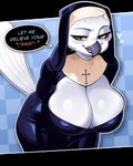 Rating: q
ID: 5357500
Date: 2025-02-07 13:45:18 -0500
Status: active
Score: 199
2025 4:5 absurd_res anthro avian beak big_breasts bird blue_eyes breasts budoti checkered checkered_background cleavage clothed clothing dialogue digital_media_(artwork) english_text eyebrows eyelashes feathers female female_anthro heart_symbol hi_res horned_owl huge_breasts looking_at_viewer markings mole_(marking) mole_under_eye non-mammal_breasts nun nun_outfit open_beak open_mouth owl pattern_background portrait simple_background snowy_owl solo speech_bubble tail tail_feathers talking_to_viewer text true_owl vice_(budoti) white_body white_feathers yellow_sclera post #5357500