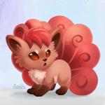 1:1 2016 ambiguous_gender canid canine digital_media_(artwork) digital_painting_(artwork) feral generation_1_pokemon mammal nintendo pokemon pokemon_(species) solo tsaoshin vulpix