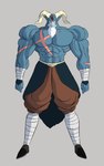 abs absurd_res anthro beard bovid caprine dragon_ball dragon_ball_super ear_piercing ear_ring facial_hair goat hi_res horn levionb123 male mammal mature_male moro muscular muscular_male piercing planet_devourer ring_piercing scar shirtless solo