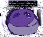 2024 anthro belly_fluff blueberry_inflation body_inflation clothing curse english_text female fur generation_1_pokemon implied_permanent inflation nintendo permaberry pokemon pokemon_(species) puffed_cheeks purple_body purple_fur raichu shirt simple_background solo spherical_inflation story story_in_description text text_box thatoneaceguy topwear torn_clothing torn_shirt torn_topwear wardrobe_malfunction worried