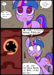 big_eyes black_border border comic cutie_mark dialogue digital_media_(artwork) eclipse english_text equid equine female feral friendship_is_magic hair hasbro horn magic mammal metal_(artist) my_little_pony mythological_creature mythological_equine mythology scratches solo text twilight_sparkle_(mlp) unicorn