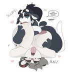 2019 accessory anthro areola bear big_breasts big_hands blush bodily_fluids breast_grab breast_play breast_squish breast_suck breastfeeding breasts brush comb_(brush) dialogue drinking_milk duo ear_piercing english_text eyes_closed felid feline female female/female female_on_bottom female_on_top giant_panda hair hair_accessory hairbrush hand_on_breast heart_symbol hi_res huge_breasts interspecies inverted_nipples kilinah leopardus mammal milk moan nipples nude ocelot on_bottom on_top petal_(kilinah) piercing saliva short_hair simple_background squish sucking text tongue tongue_out white_background yvette_(kilinah)