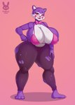 absurd_res animatronic anthro big_breasts blush bow_tie bra breasts cindy_(fnac) clothing domestic_cat felid feline felis female five_nights_at_candy's hi_res huge_breasts machine mammal orange_eyes panties purplehorny robot thick_thighs torn_clothing underwear