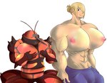 anthro big_bulge big_muscles big_pecs blush blush_lines bulge buzzwole digital_media_(artwork) duo generation_7_pokemon growth hi_res huge_muscles huge_pecs human human_focus hyper hyper_muscles hyper_pecs large_pecs male mammal muscular nintendo nipples pecs pokemon pokemon_(species) sequence shy simple_background tapirclip ultra_beast volo_(pokemon)