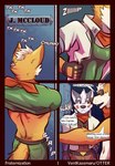 canid canine canis clothing comic dialogue duo english_text eyewear fox gloves handwear hi_res james_mccloud male male/male mammal nintendo red_eyes star_fox sunglasses text undressing ventkazemaru wolf wolf_o'donnell