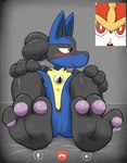 Rating: q
ID: 5589211
Date: 2025-05-21 19:52:33 -0400
Status: active
Score: 20
absurd_res anthro blue_body blue_fur blush canid canine cinderace duo embarrassed feet foot_fetish foot_focus fur generation_4_pokemon generation_8_pokemon grey_body grey_fur hi_res lagoon_lounge lucario male mammal mr_fuwa nintendo pawpads pokemon pokemon_(species) red_body red_eyes red_fur simple_background spikes video_call white_body white_fur yellow_body yellow_fur post #5589211