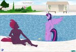 anthro bikini breasts butt clothing cutie_mark earth_pony equid equine fab3716 female french_text friendship_is_magic genitals group hasbro hi_res horn horse mammal my_little_pony my_little_pony:_the_movie_(2017) mythological_creature mythological_equine mythology nipples nude pinkie_pie_(mlp) pony pussy swimming_pool swimwear tempest_shadow_(mlp) text trio twilight_sparkle_(mlp) two-piece_swimsuit unicorn winged_unicorn wings