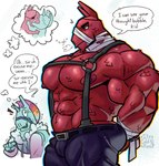 Rating: q
ID: 5576625
Date: 2025-05-16 13:48:58 -0400
Status: active
Score: 13
abs absurd_res animate_inanimate annoyed anthro bandage bandaged_arm bandaged_neck barazoku belt big_pecs blue_body blue_fur blush blush_lines bulge butt camelid clothing dialogue duo english_text epic_games equid equine eye_patch eyewear fortnite fur hand_behind_butt hi_res horn hybrid its_coldpizza kissing living_pinata llama llambro looking_down lt._john_llama male mammal mohawk muscular muscular_anthro muscular_arms muscular_male muzzle_(object) muzzled mythological_creature mythological_equine mythology nervous nervous_smile nipples pecs pinata pink_body pink_fur pink_nipples sigh suspenders sweater text thought_bubble topwear tufted_fur unicorn wraps yoshi_and_toad_kissing post #5576625